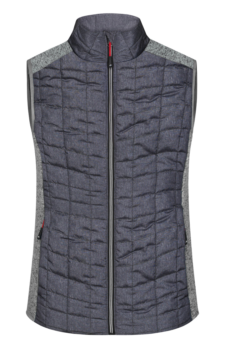 Ladies' Knitted Hybrid Vest - light-melange/anthracite-melange