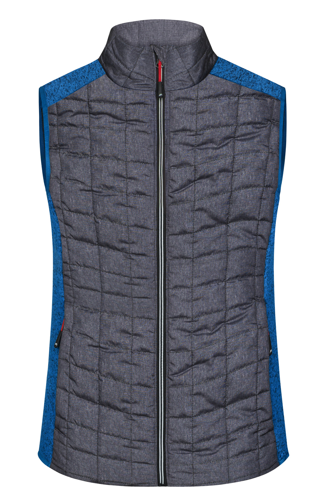 Ladies' Knitted Hybrid Vest - royal-melange/anthracite-melange