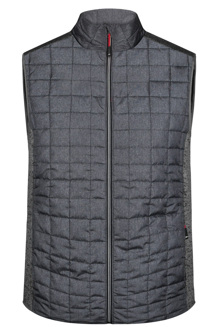 Men's Knitted Hybrid Vest - grey-melange/anthracite-melange