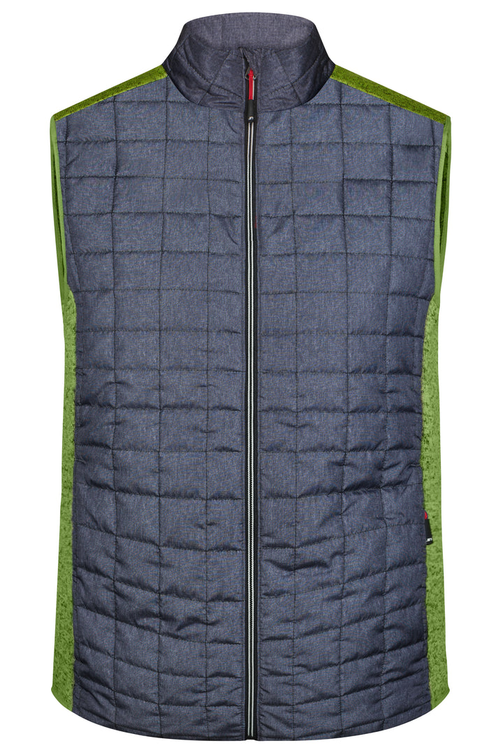 Men's Knitted Hybrid Vest - kiwi-melange/anthracite-melange