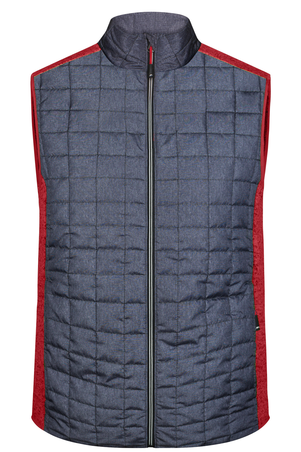 Men's Knitted Hybrid Vest - red-melange/anthracite-melange