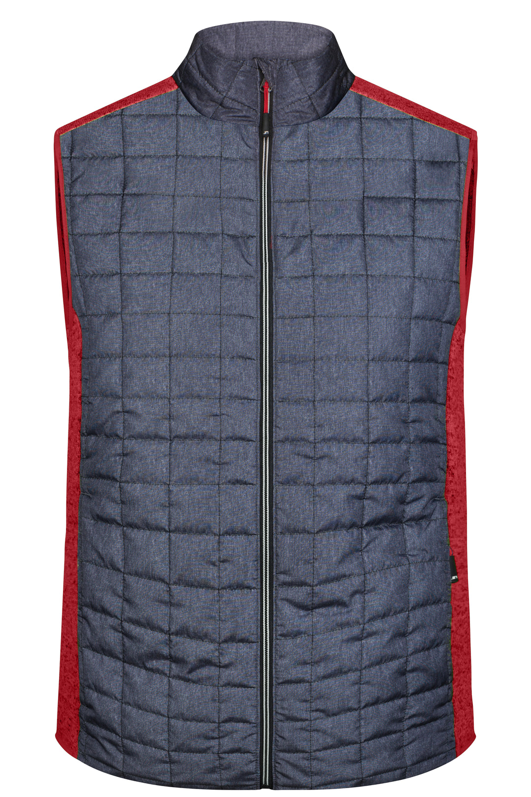Men's Knitted Hybrid Vest - red-melange/anthracite-melange