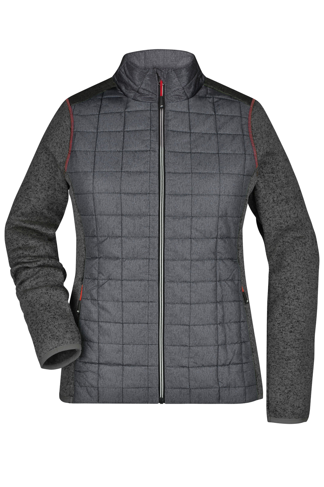 Ladies' Knitted Hybrid Jacket - grey-melange/anthracite-melange