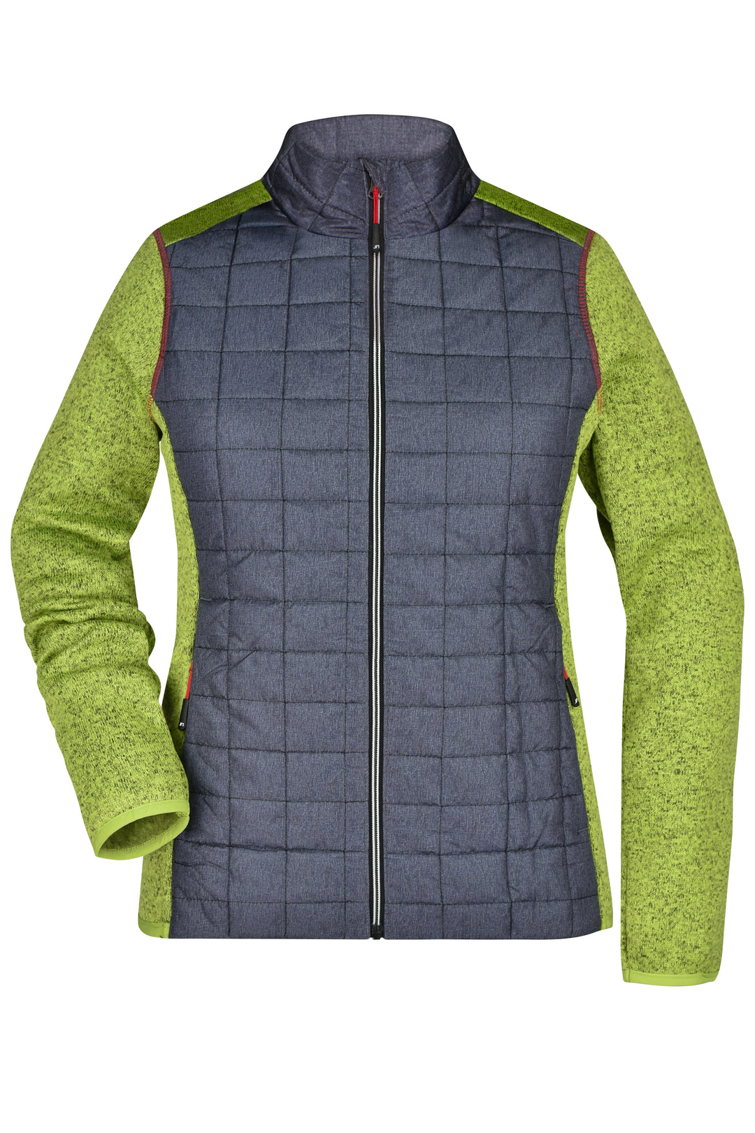 Ladies' Knitted Hybrid Jacket - kiwi-melange/anthracite-melange