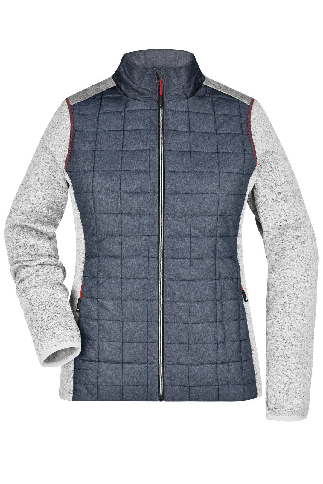 Ladies' Knitted Hybrid Jacket - light-melange/anthracite-melange