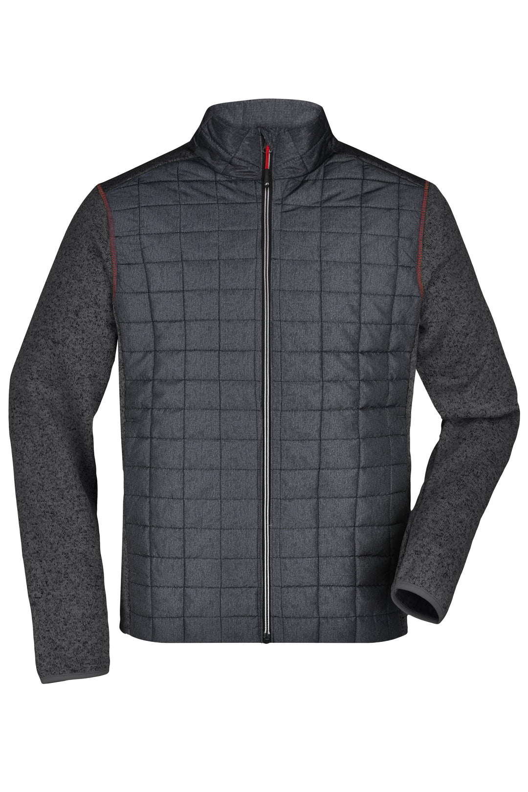 Men's Knitted Hybrid Jacket - grey-melange/anthracite-melange
