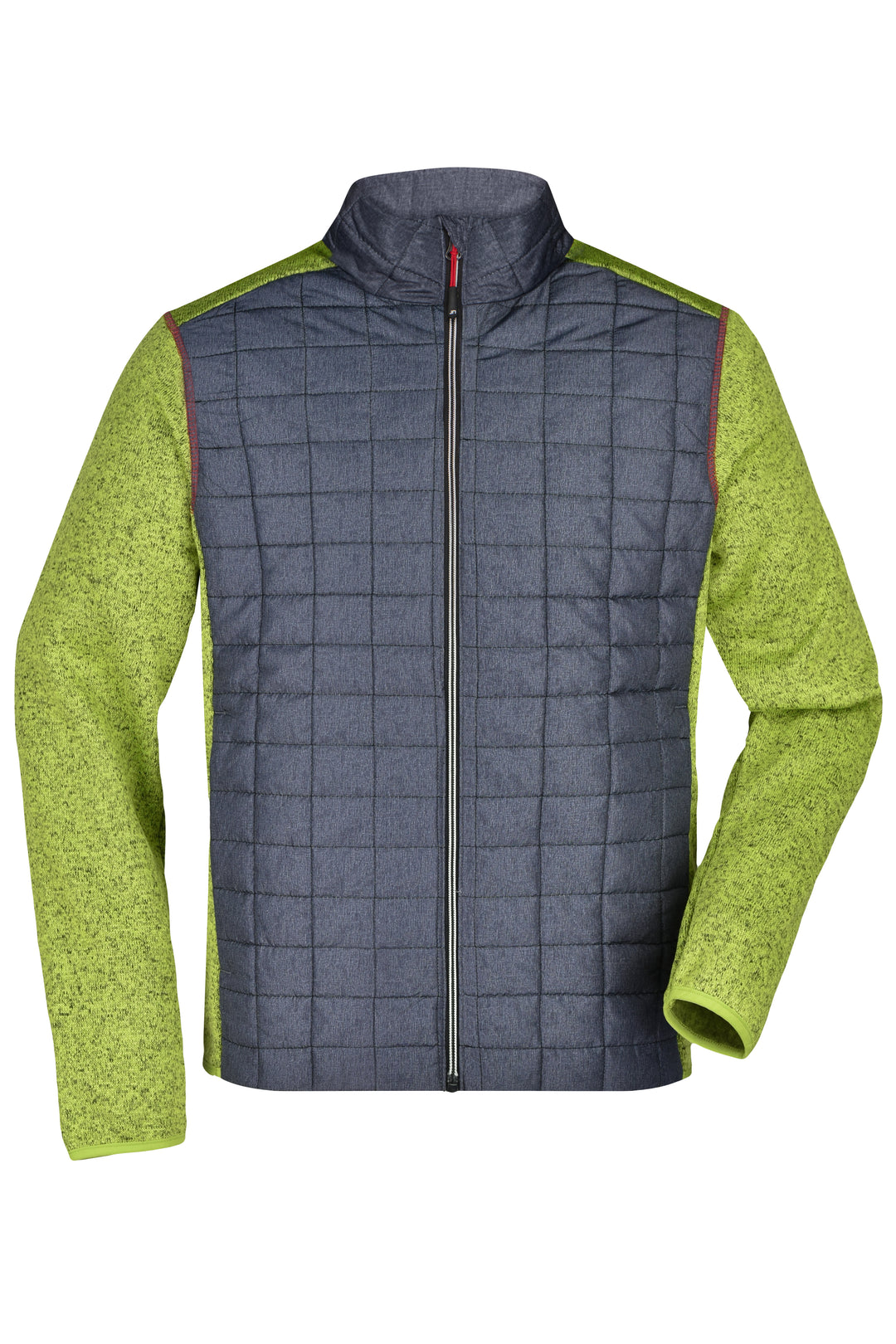 Men's Knitted Hybrid Jacket - kiwi-melange/anthracite-melange