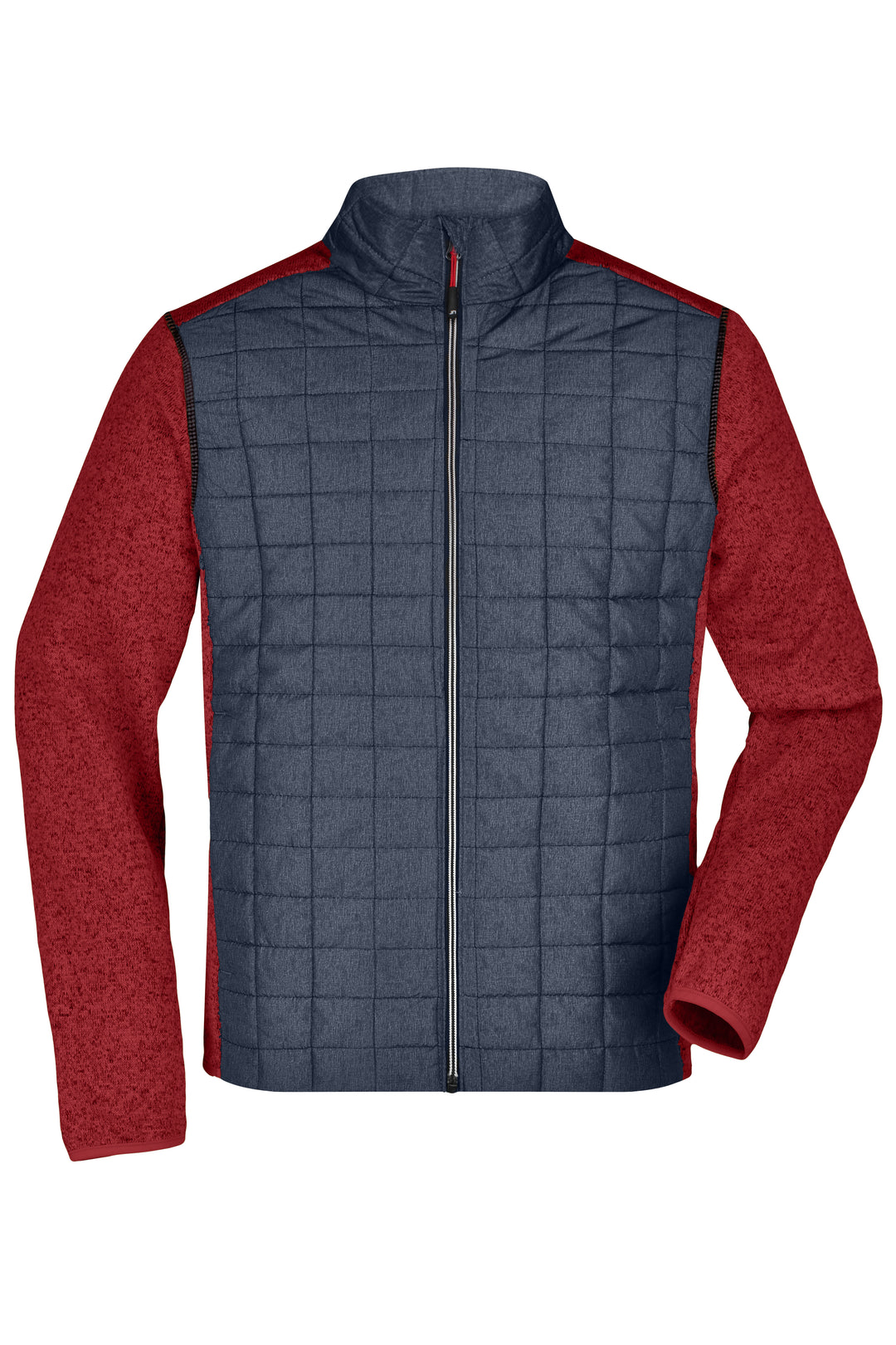 Men's Knitted Hybrid Jacket - red-melange/anthracite-melange