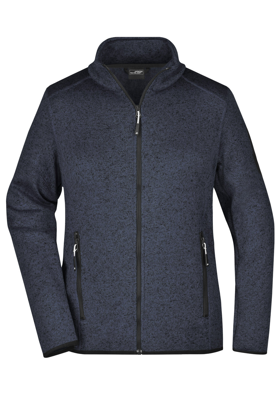 Ladies' Knitted Fleece Jacket - dark-grey-melange/silver
