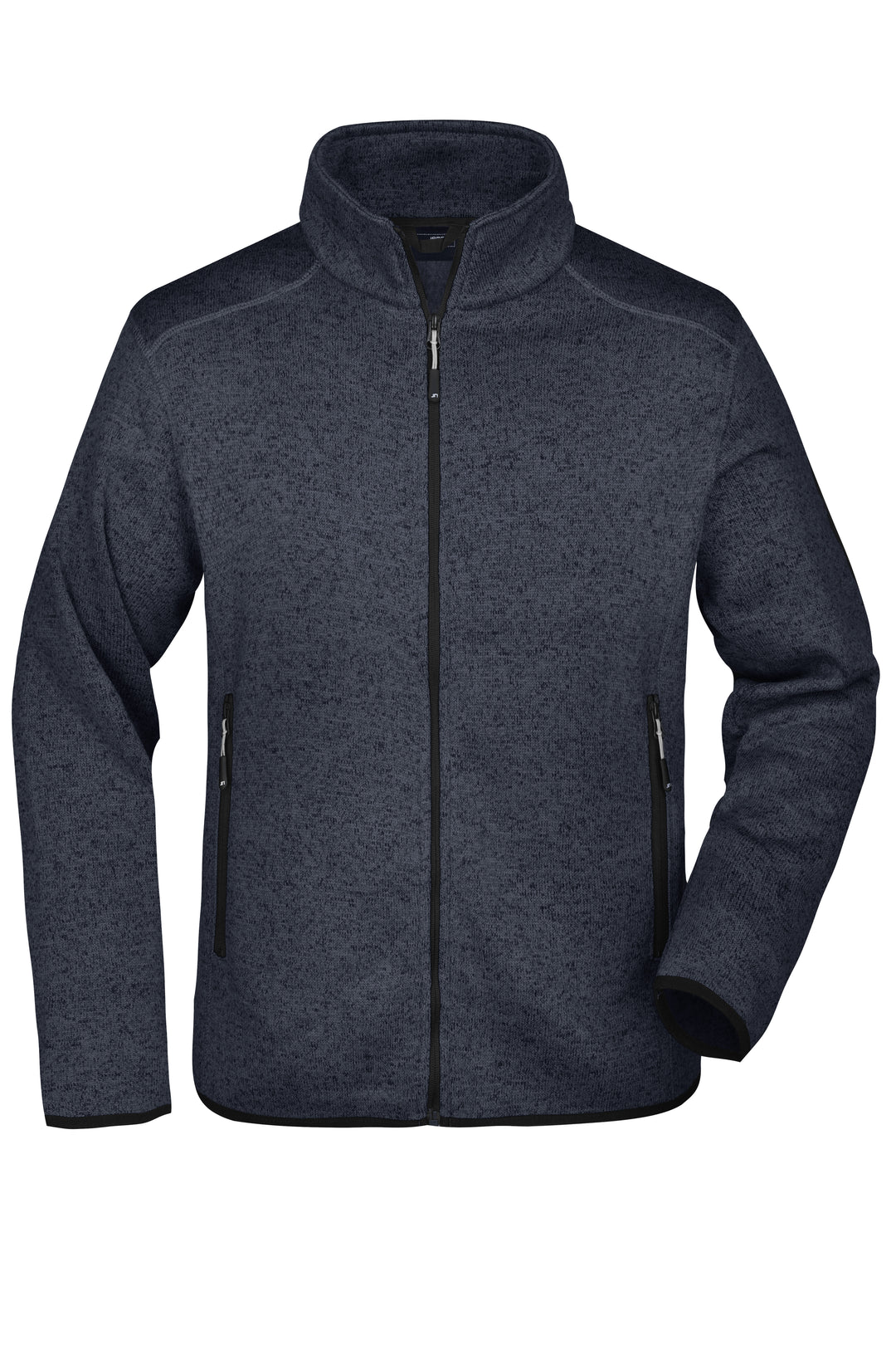 Men's Knitted Fleece Jacket - dark-grey-melange/silver