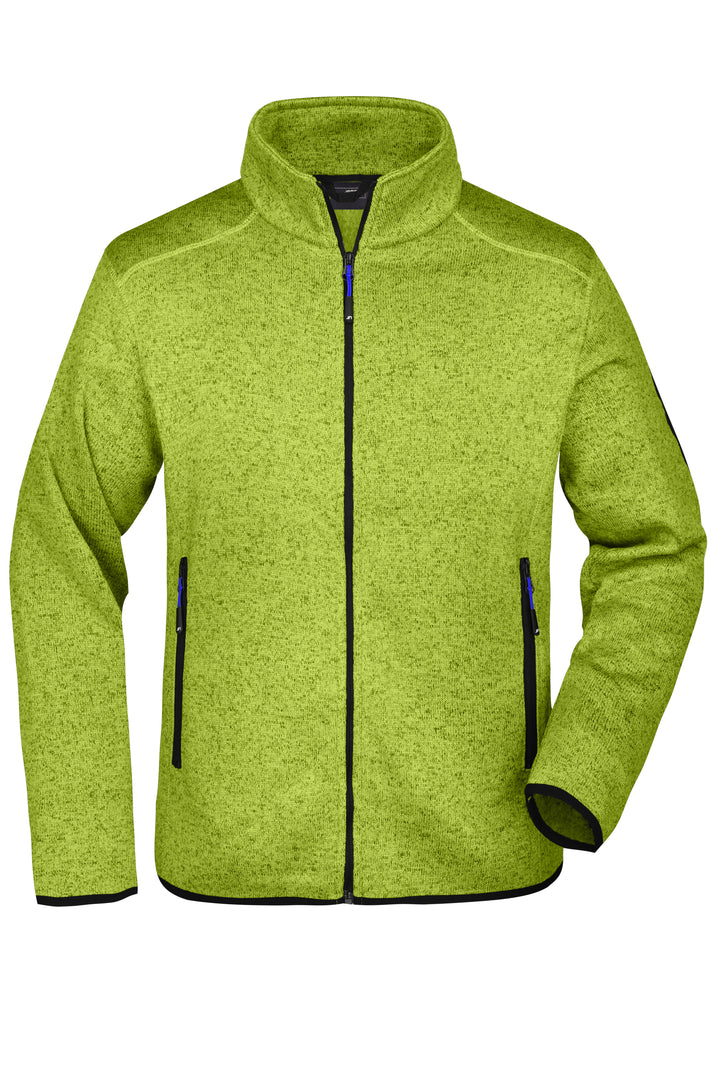 Men's Knitted Fleece Jacket - kiwi-melange/royal