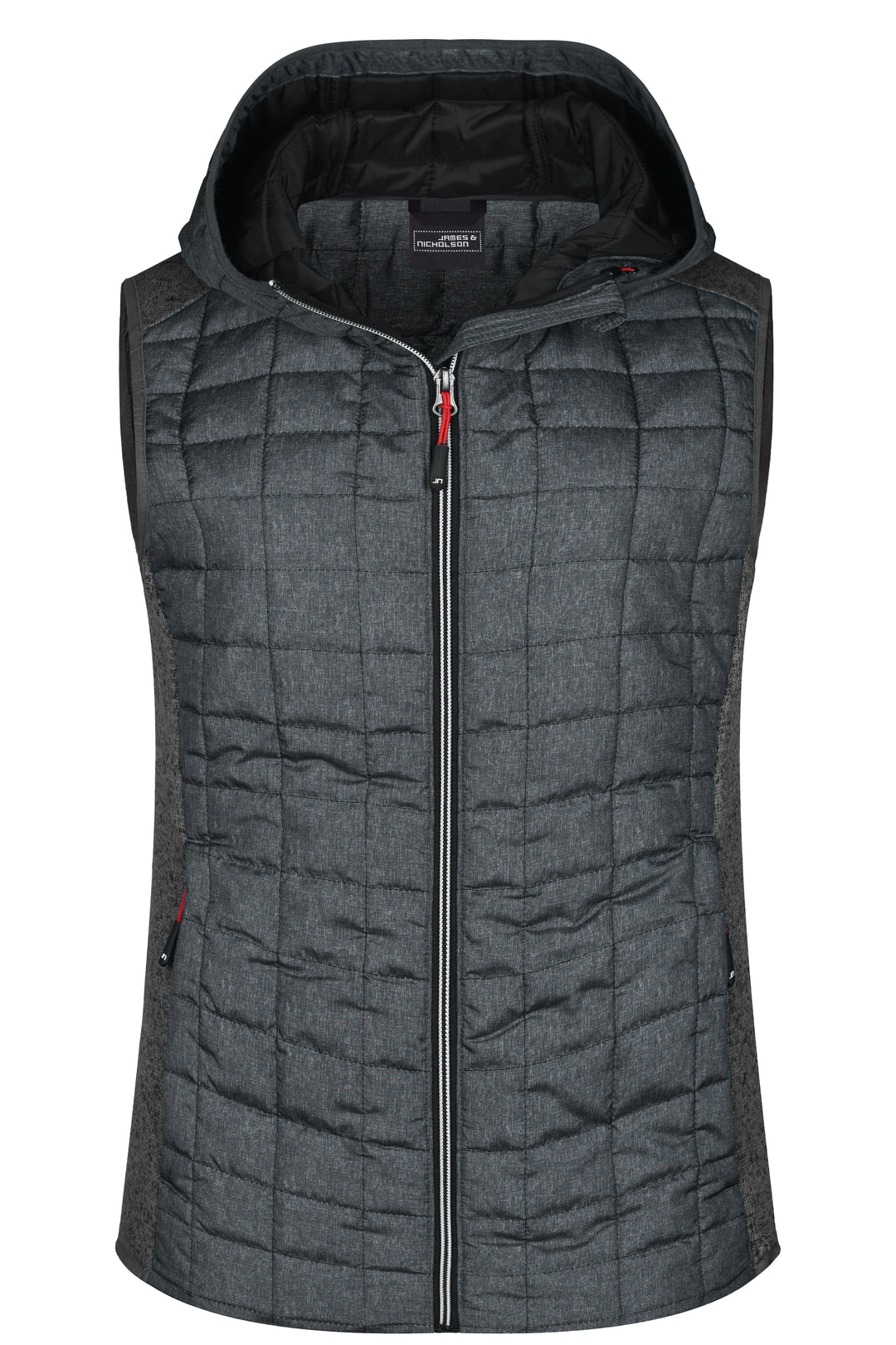 Ladies' Knitted Hybrid Vest - grey-melange/anthracite-melange