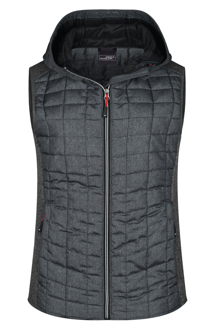Ladies' Knitted Hybrid Vest - grey-melange/anthracite-melange