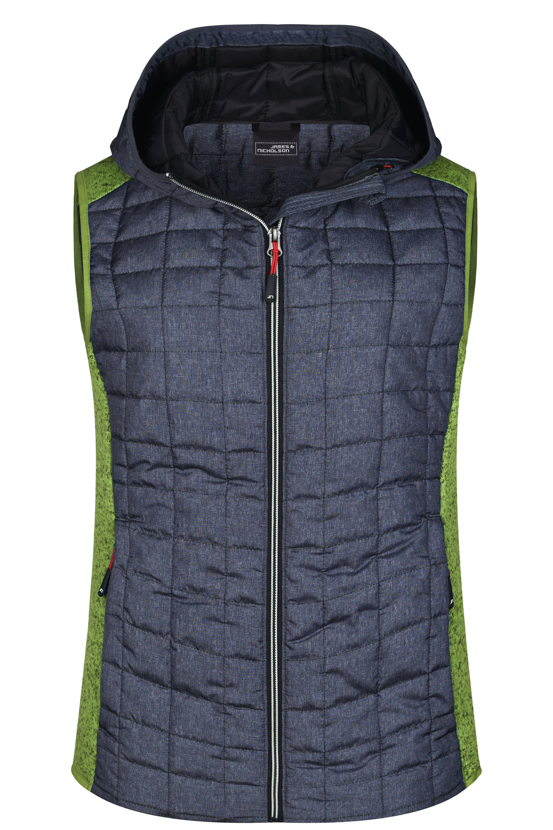 Ladies' Knitted Hybrid Vest - kiwi-melange/anthracite-melange