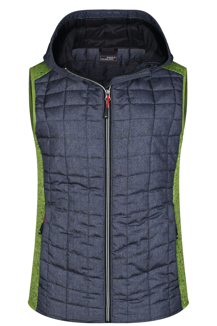 Ladies' Knitted Hybrid Vest - kiwi-melange/anthracite-melange