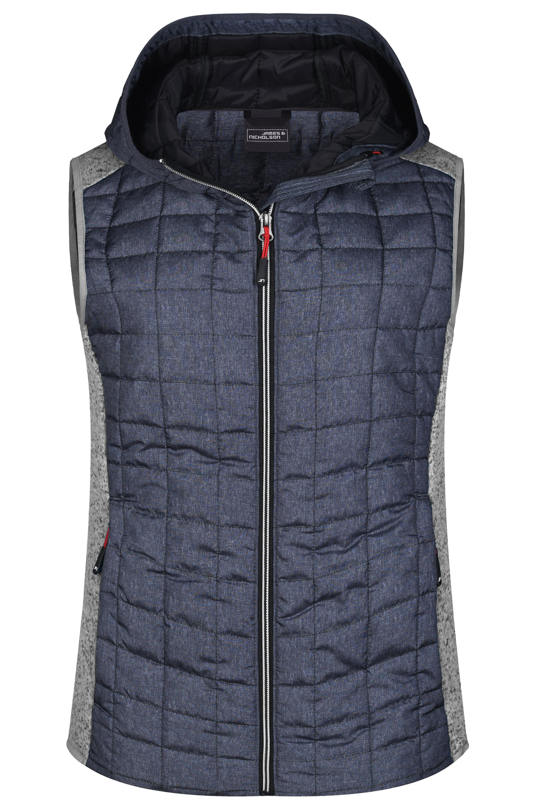 Ladies' Knitted Hybrid Vest - light-melange/anthracite-melange