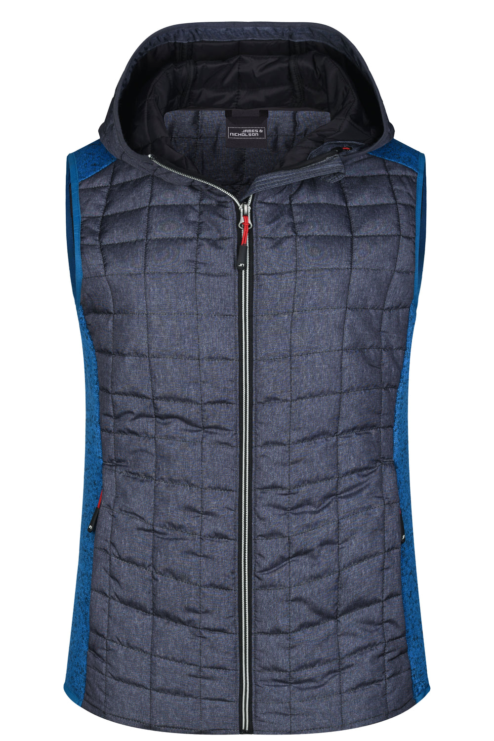 Ladies' Knitted Hybrid Vest - royal-melange/anthracite-melange