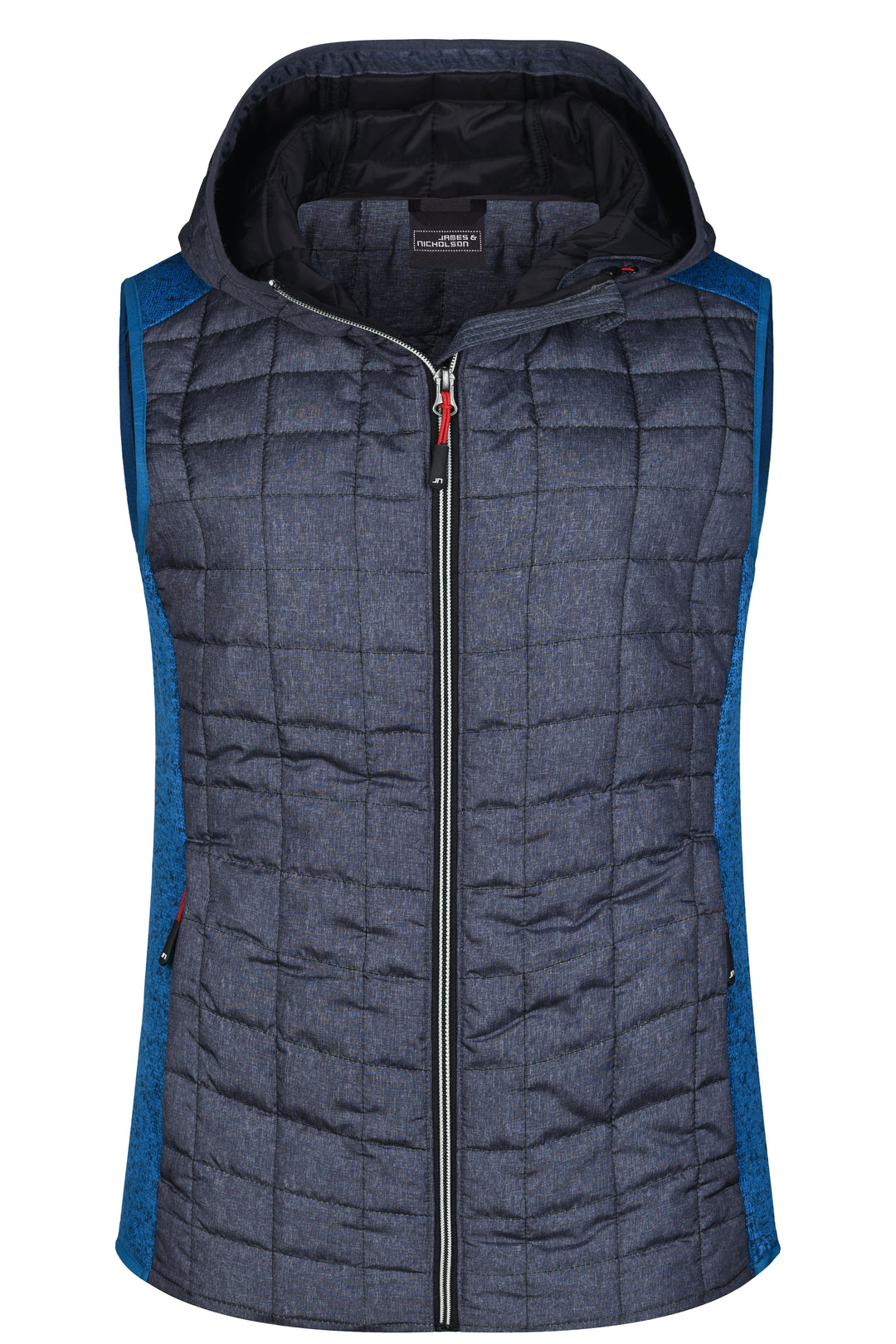 Ladies' Knitted Hybrid Vest - royal-melange/anthracite-melange