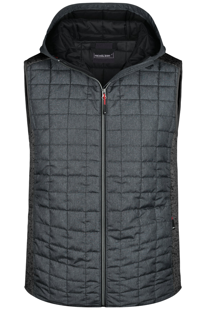 Men's Knitted Hybrid Vest - grey-melange/anthracite-melange
