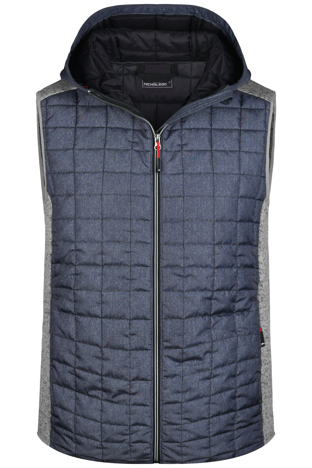 Men's Knitted Hybrid Vest - light-melange/anthracite-melange