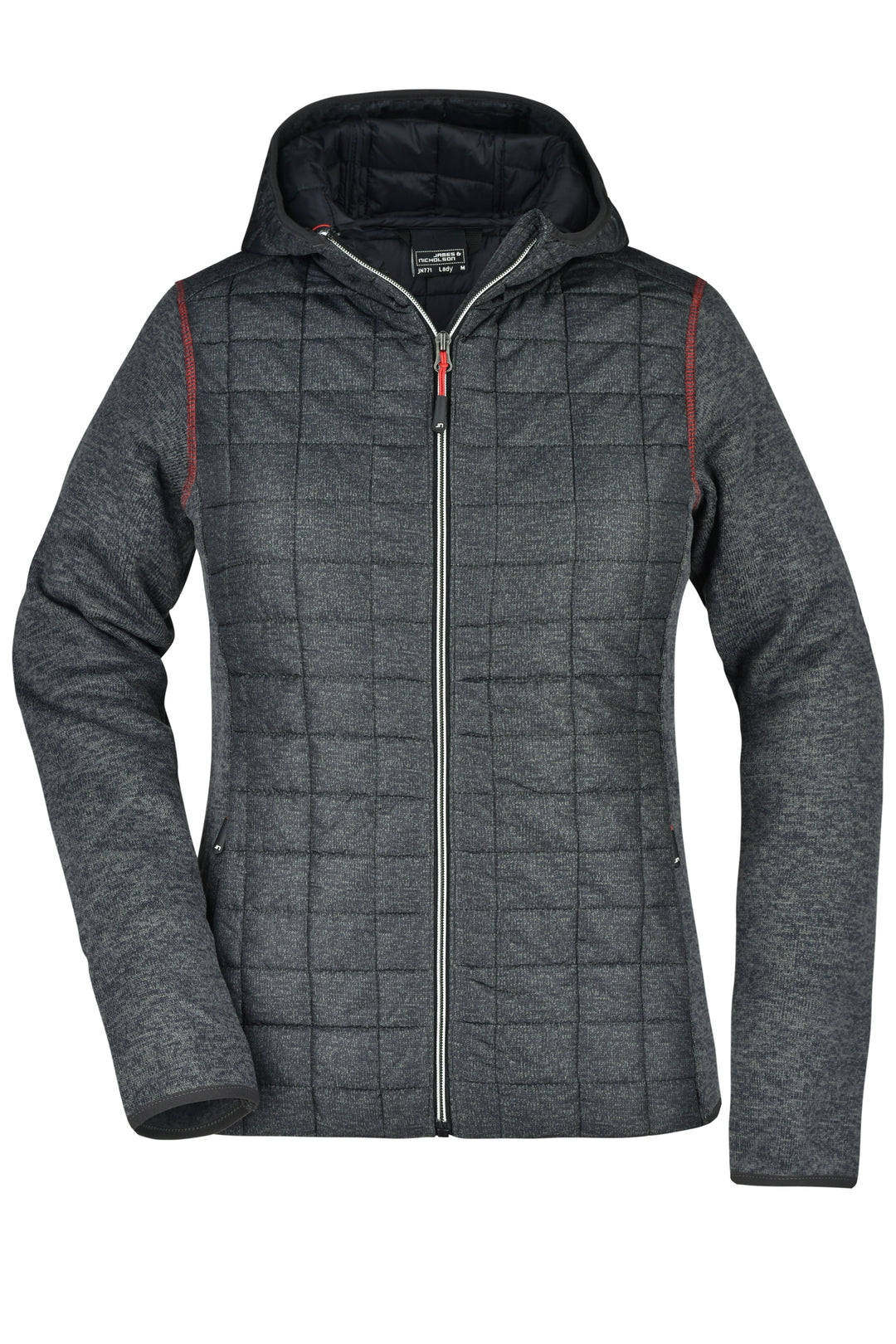 Ladies' Knitted Hybrid Jacket - grey-melange/anthracite-melange