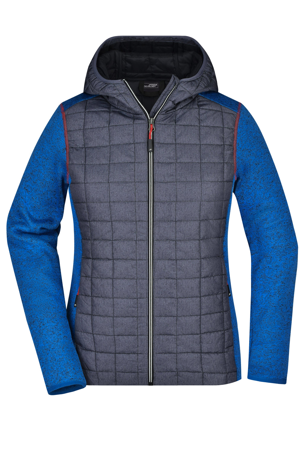 Ladies' Knitted Hybrid Jacket - royal-melange/anthracite-melange