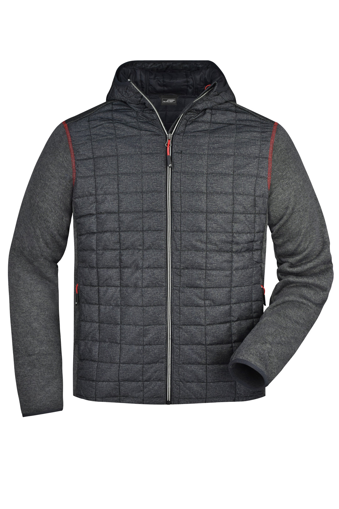 Men's Knitted Hybrid Jacket - grey-melange/anthracite-melange