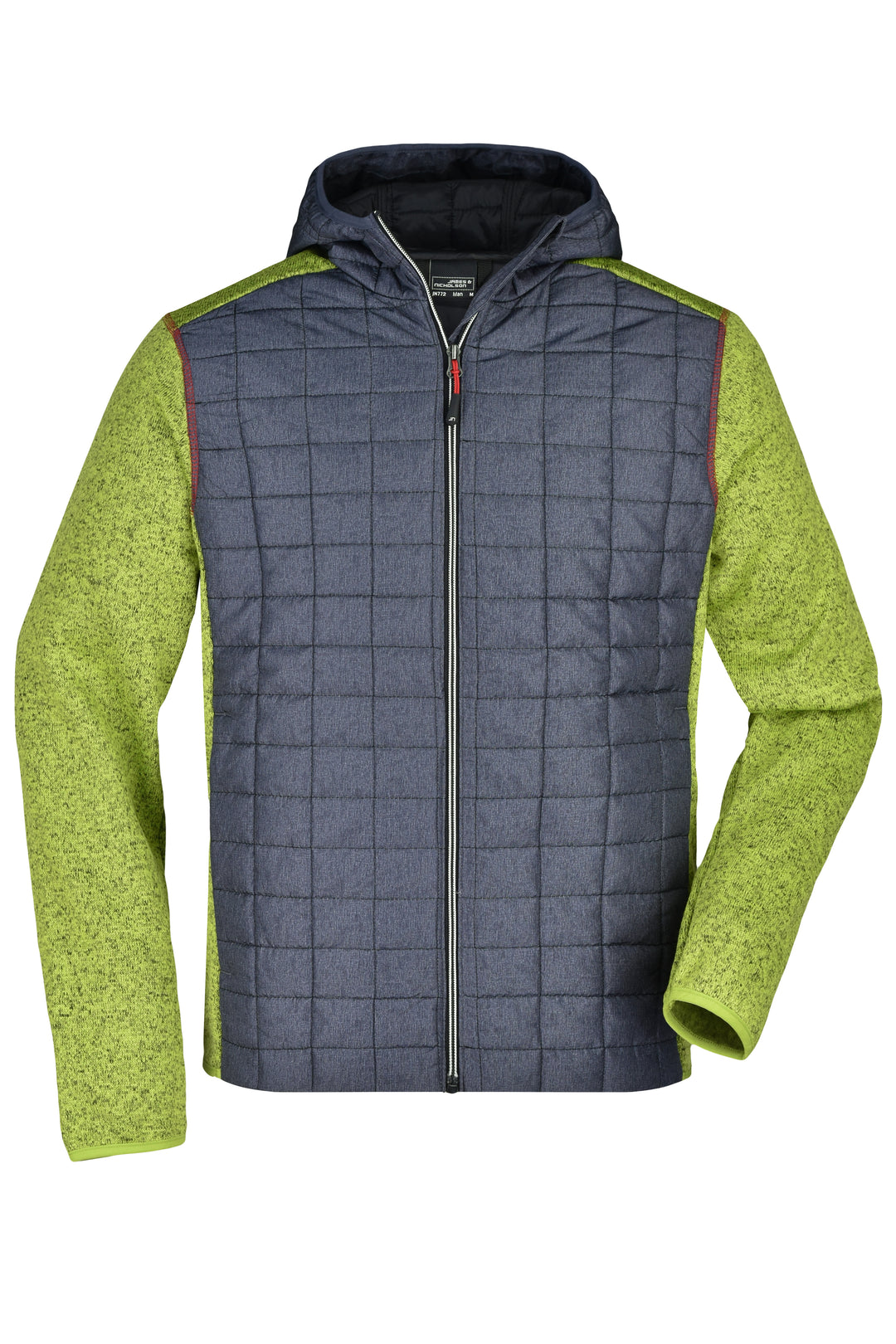 Men's Knitted Hybrid Jacket - kiwi-melange/anthracite-melange