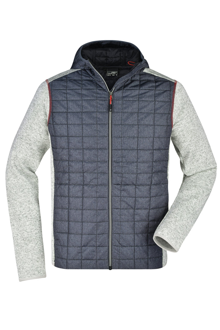 Men's Knitted Hybrid Jacket - light-melange/anthracite-melange