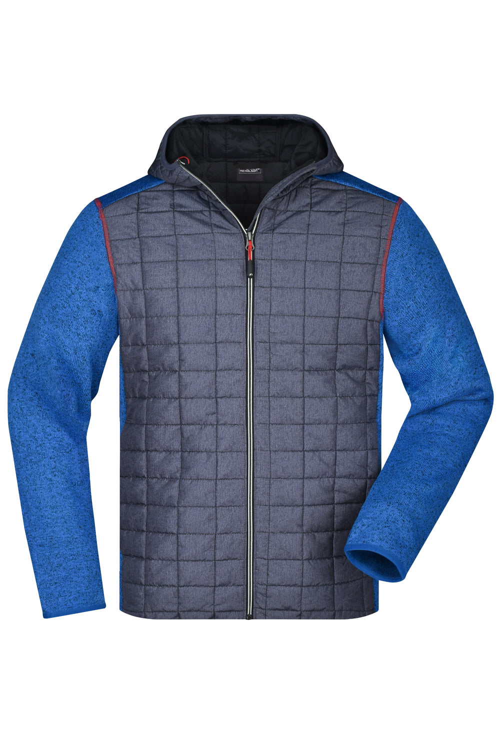 Men's Knitted Hybrid Jacket - royal-melange/anthracite-melange