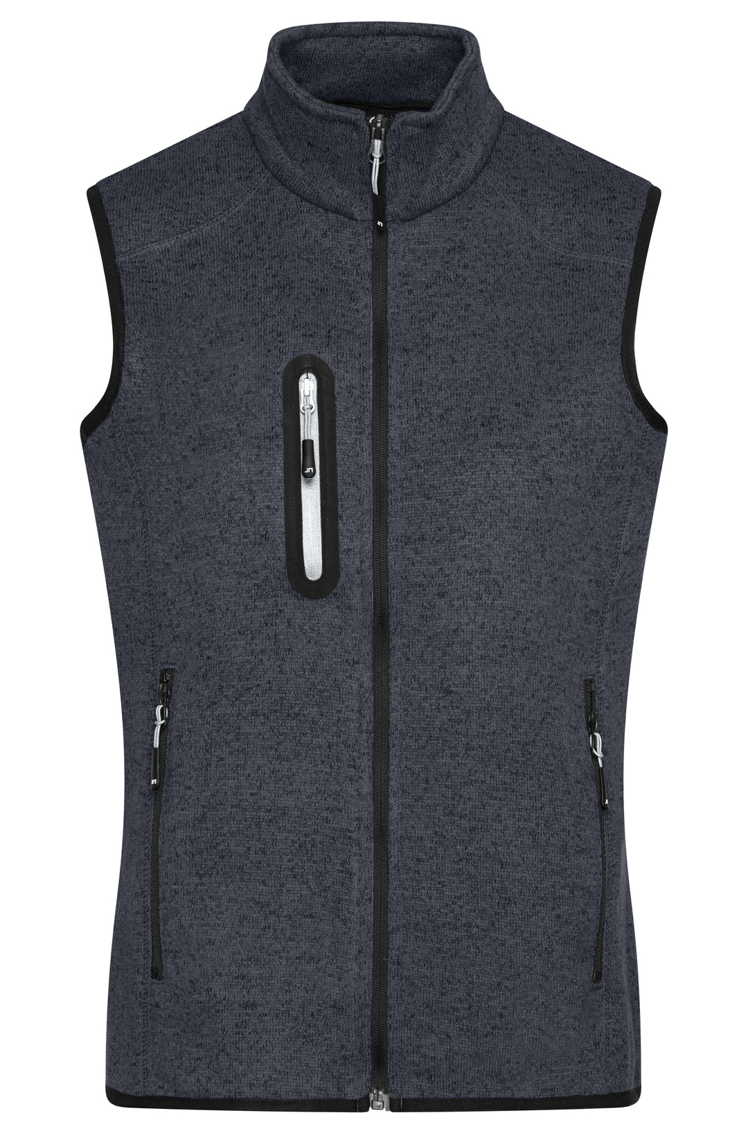 Ladies' Knitted Fleece Vest - dark-grey-melange/silver