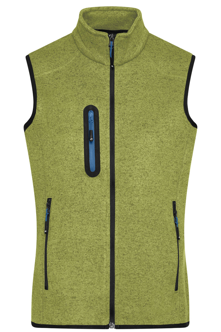 Ladies' Knitted Fleece Vest - kiwi-melange/royal