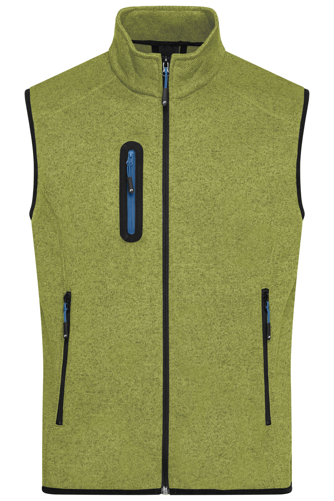 Men's Knitted Fleece Vest - kiwi-melange/royal