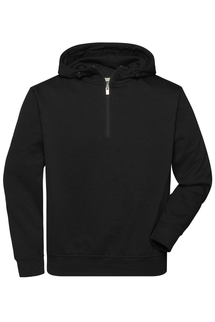 ORGANIC Workwear Half-Zip Hoody - black