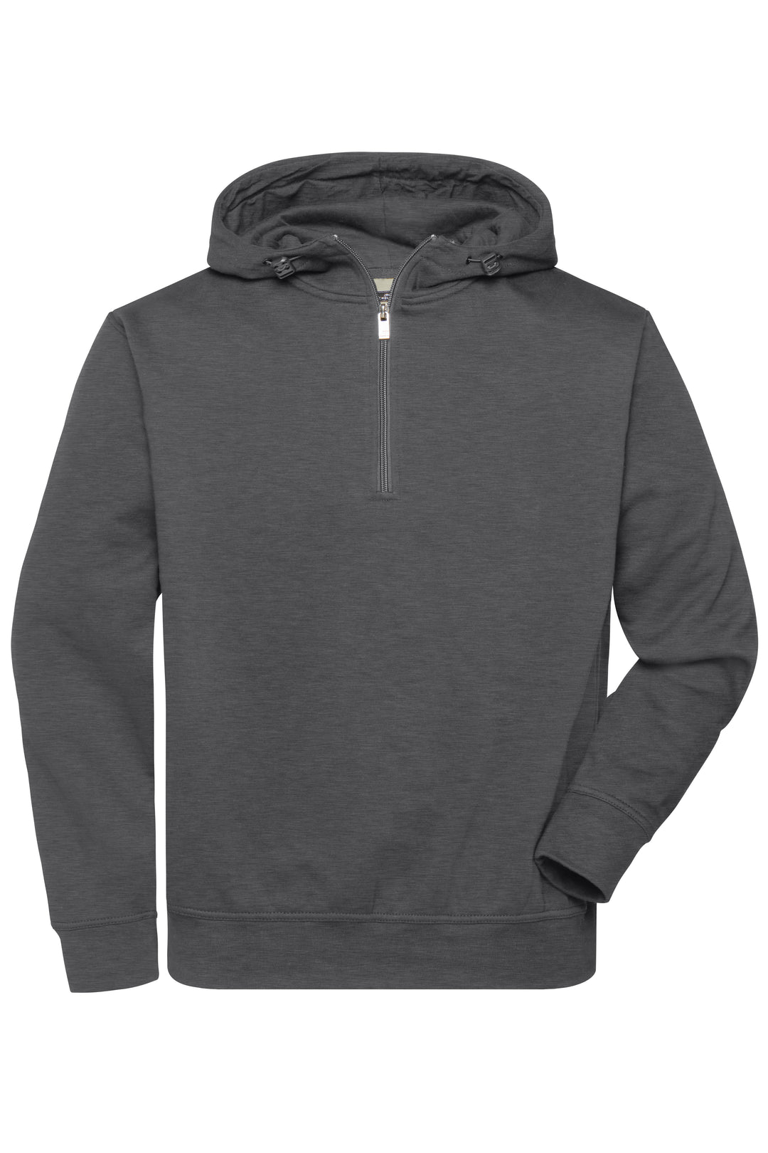 ORGANIC Workwear Half-Zip Hoody - dark-melange