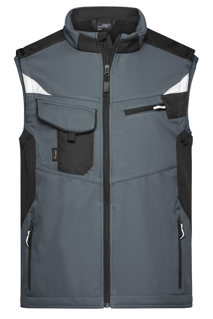Workwear Softshell Vest - STRONG - - carbon/black