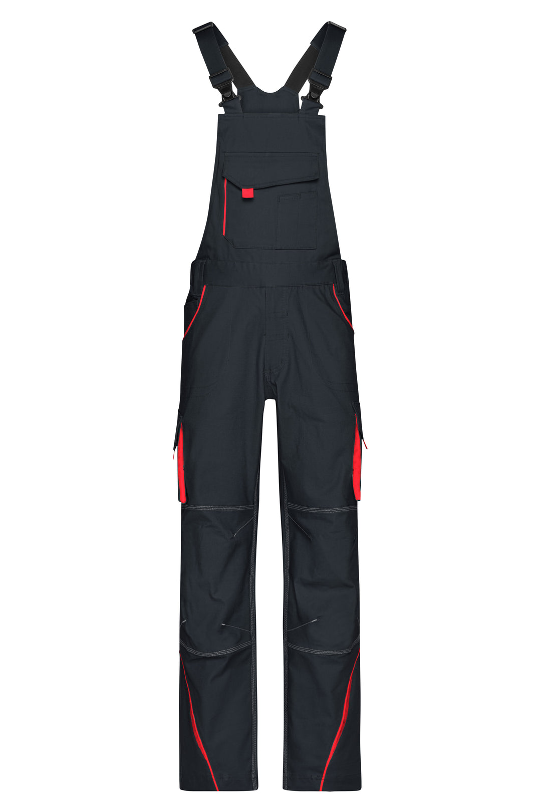 Workwear Pants with Bib - COLOR - - carbon/red