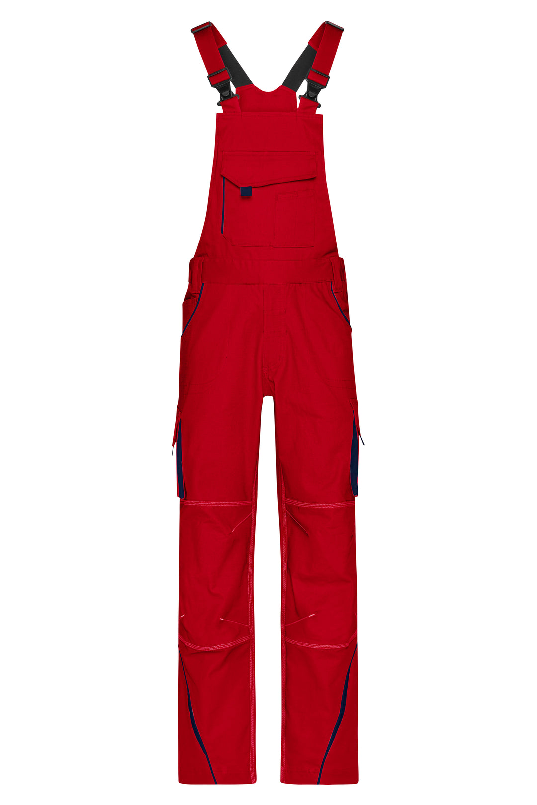 Workwear Pants with Bib - COLOR - - red/navy