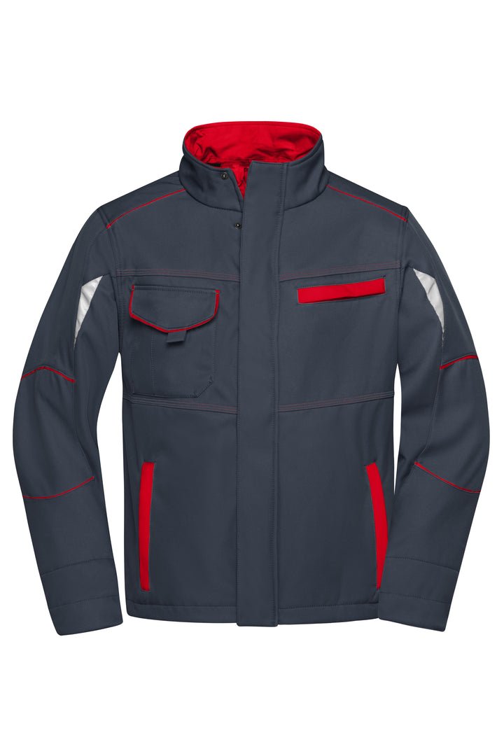 Workwear Softshell Jacket - COLOR - - carbon/red