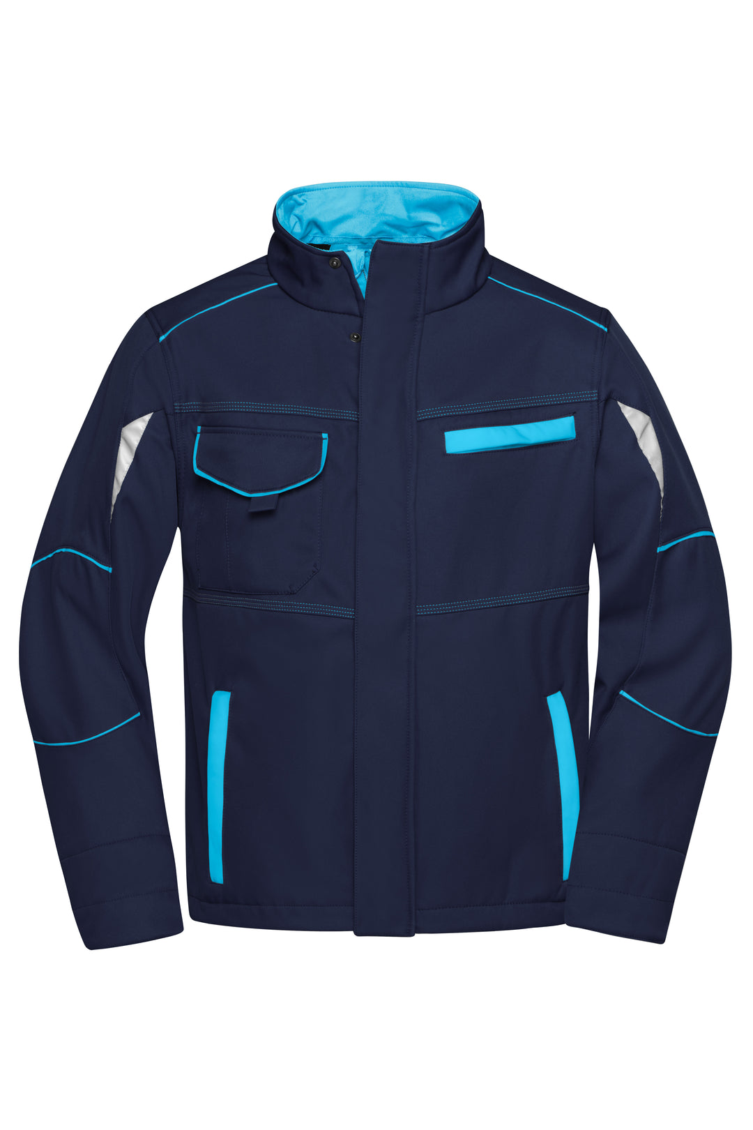 Workwear Softshell Jacket - COLOR - - navy/turquoise