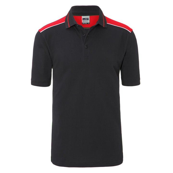 Men's Workwear Polo - COLOR - - carbon/red