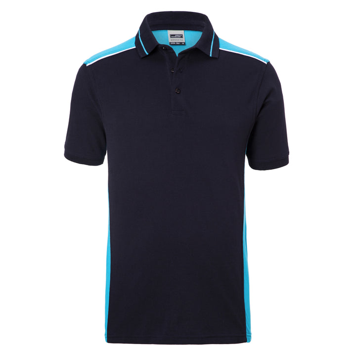 Men's Workwear Polo - COLOR - - navy/turquoise