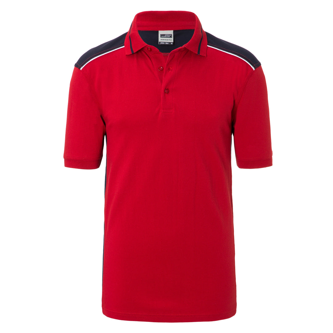 Men's Workwear Polo - COLOR - - red/navy