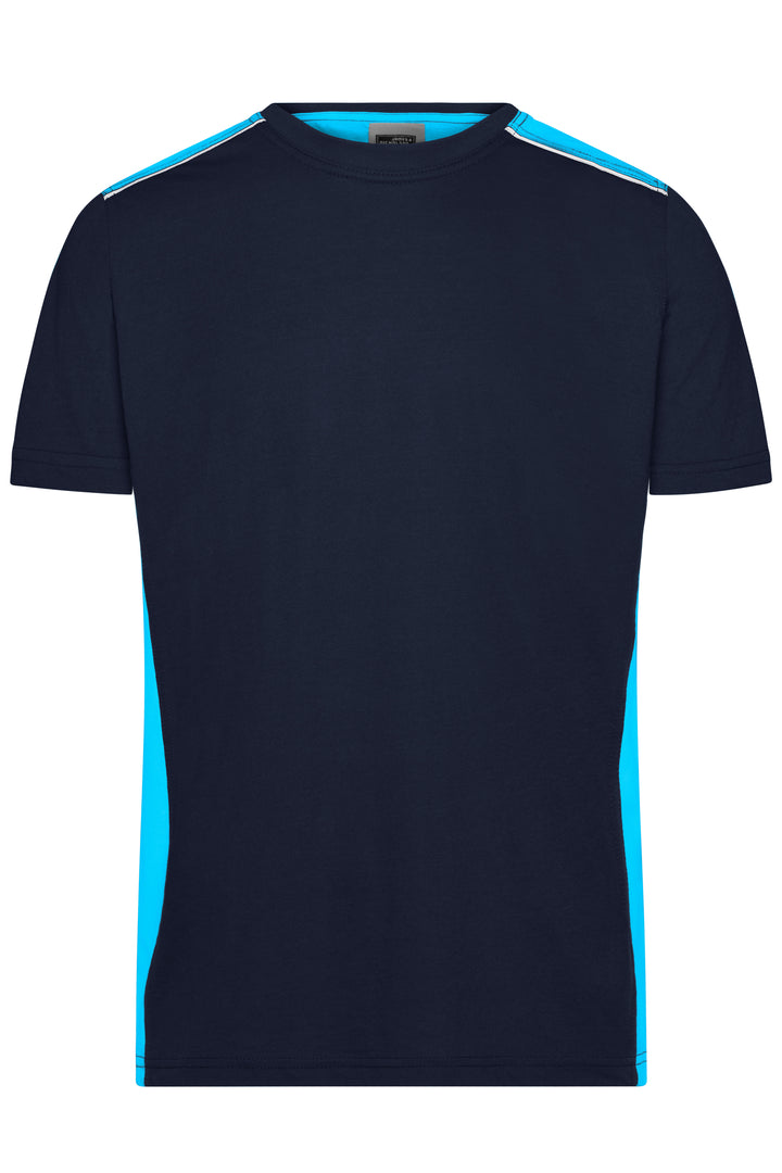 Men's Workwear T-Shirt - COLOR - - navy/turquoise