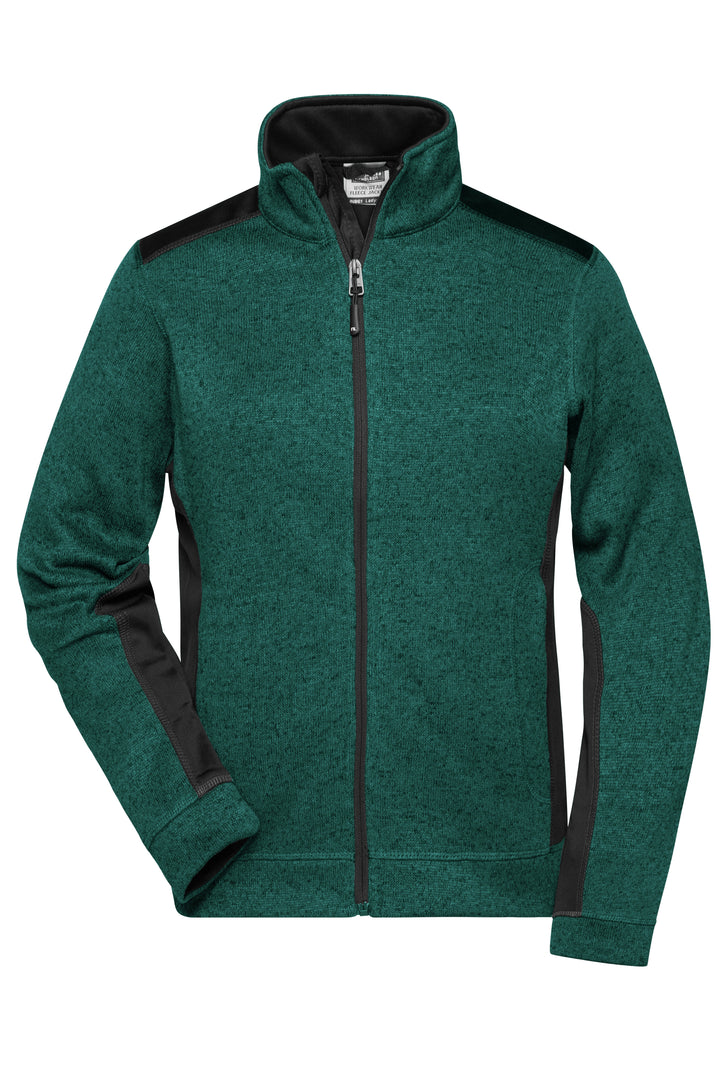 Ladies' Knitted Workwear - dark-green-melange/black
