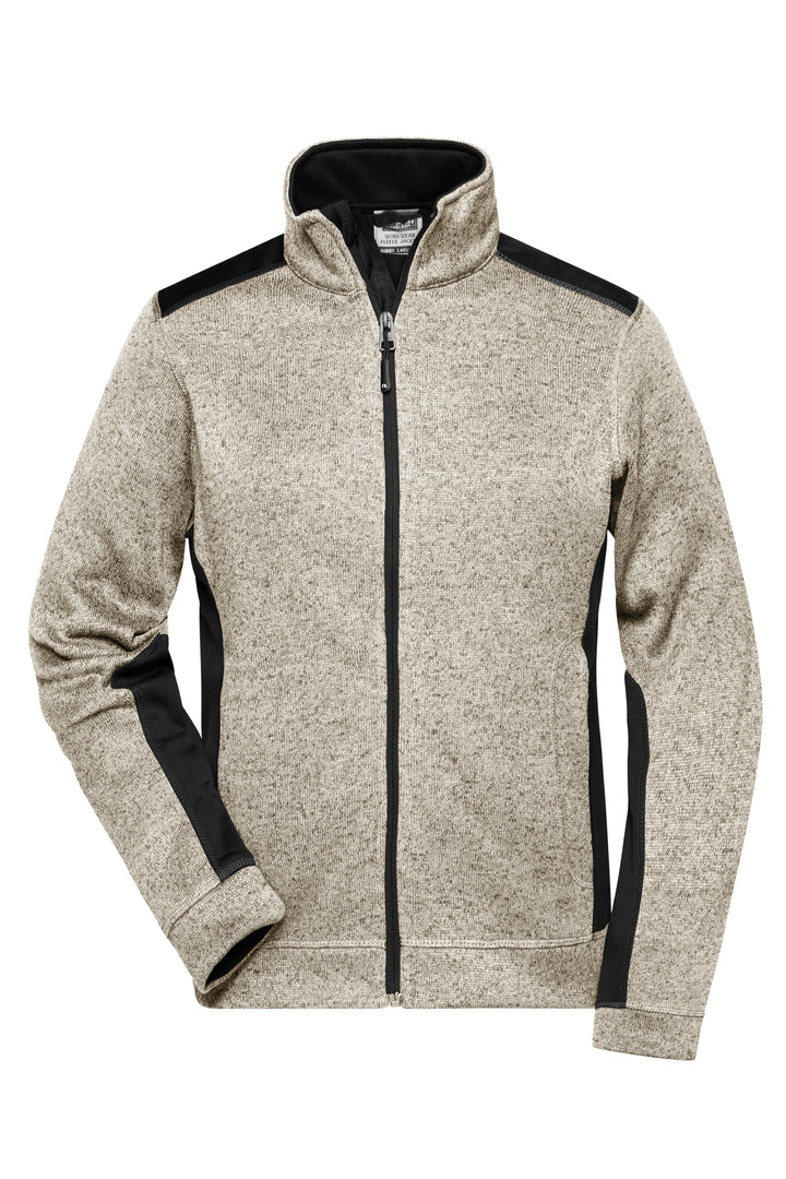 Ladies' Knitted Workwear - stone-melange/black