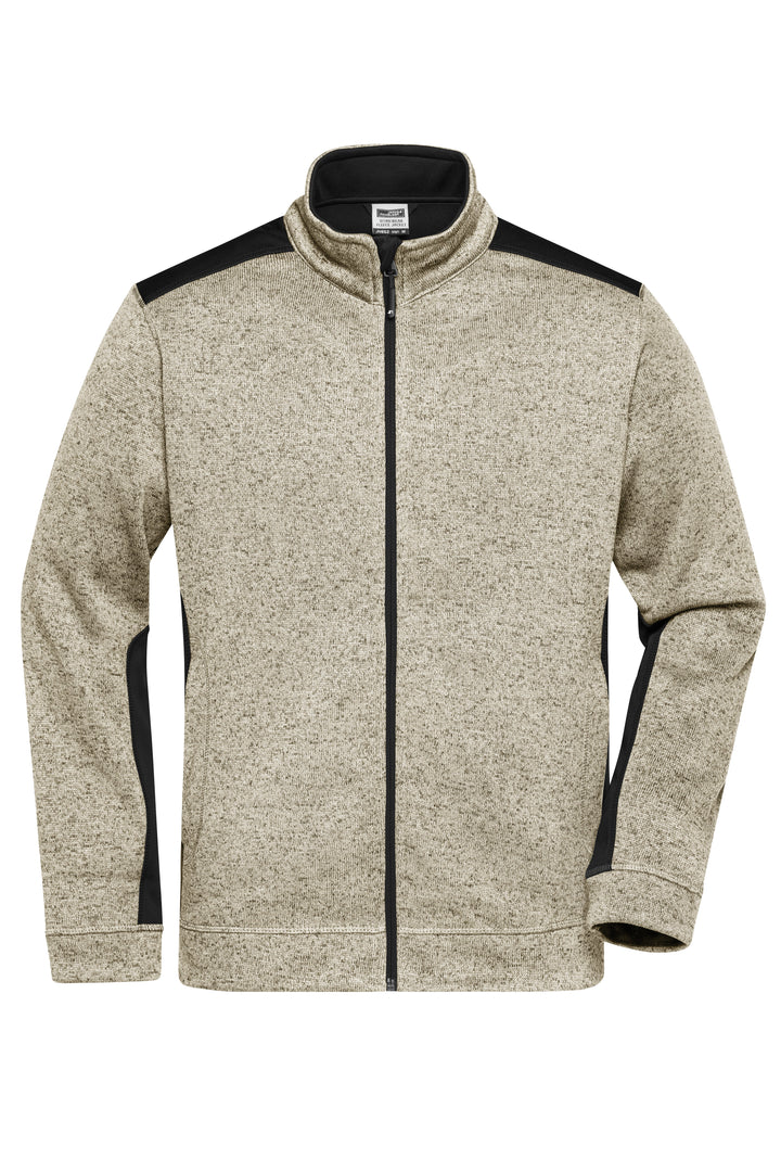 Men's Knitted Workwear - stone-melange/black
