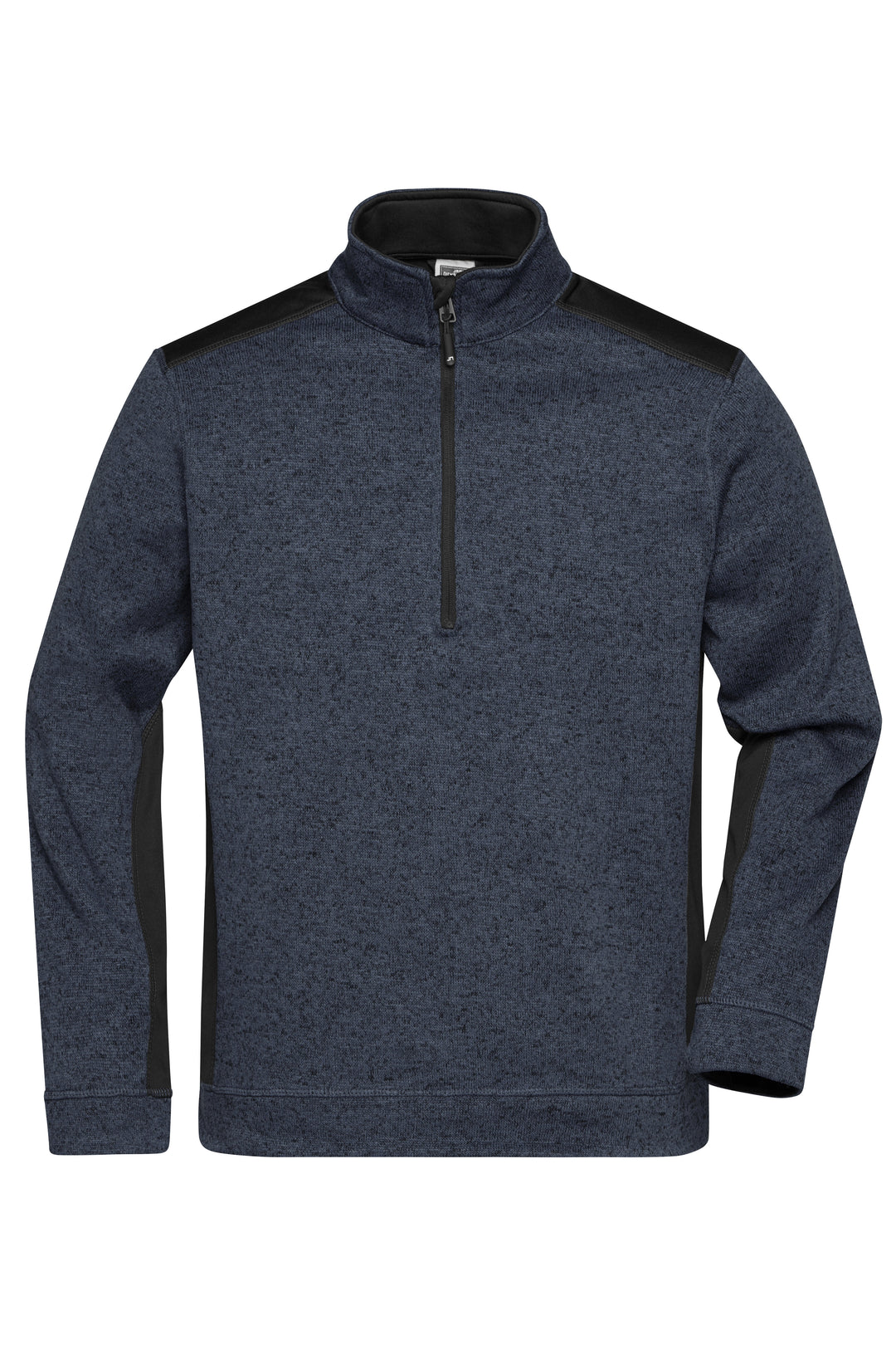 Men's Knitted Workwear Fleece Half-Zip - STRONG - - dark-grey-melange/black