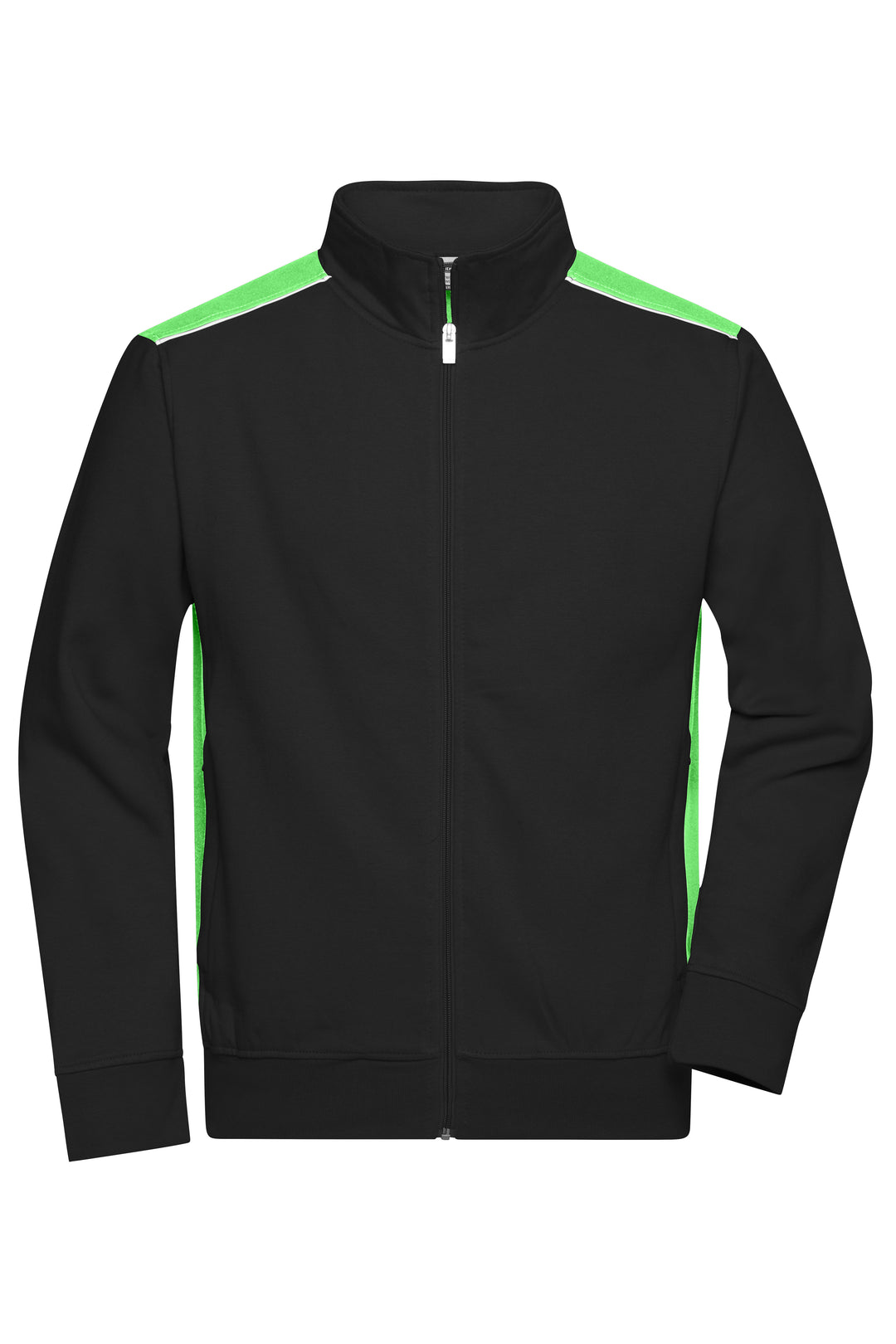 Men's Workwear Sweat Jacket - black/lime-green