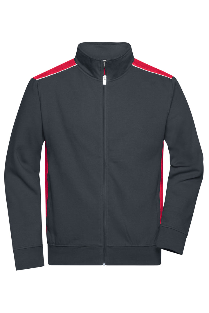 Men's Workwear Sweat Jacket - carbon/red